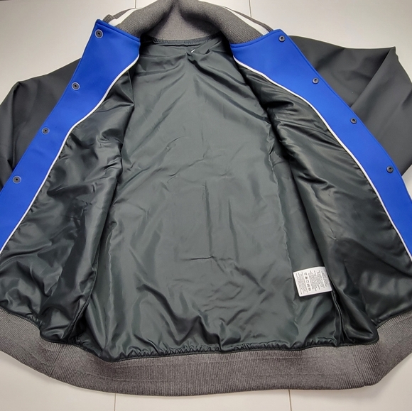 Nike Letterman Football Bomber Jacket Blue Gray DJ5971-493 Men’s Size Medium New - Picture 3 of 8